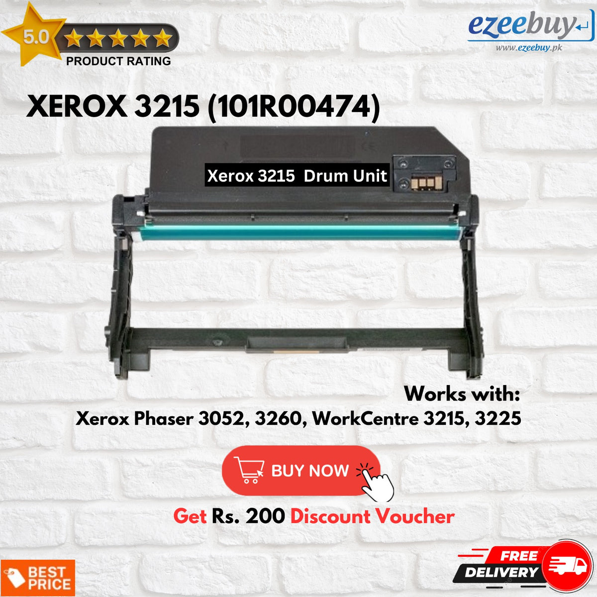 Xerox 3215 101R00474 Drum Unit
