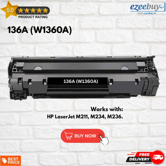 136A Toner Cartridge | HP 136A W1360A Black LaserJet Toner Cartridge