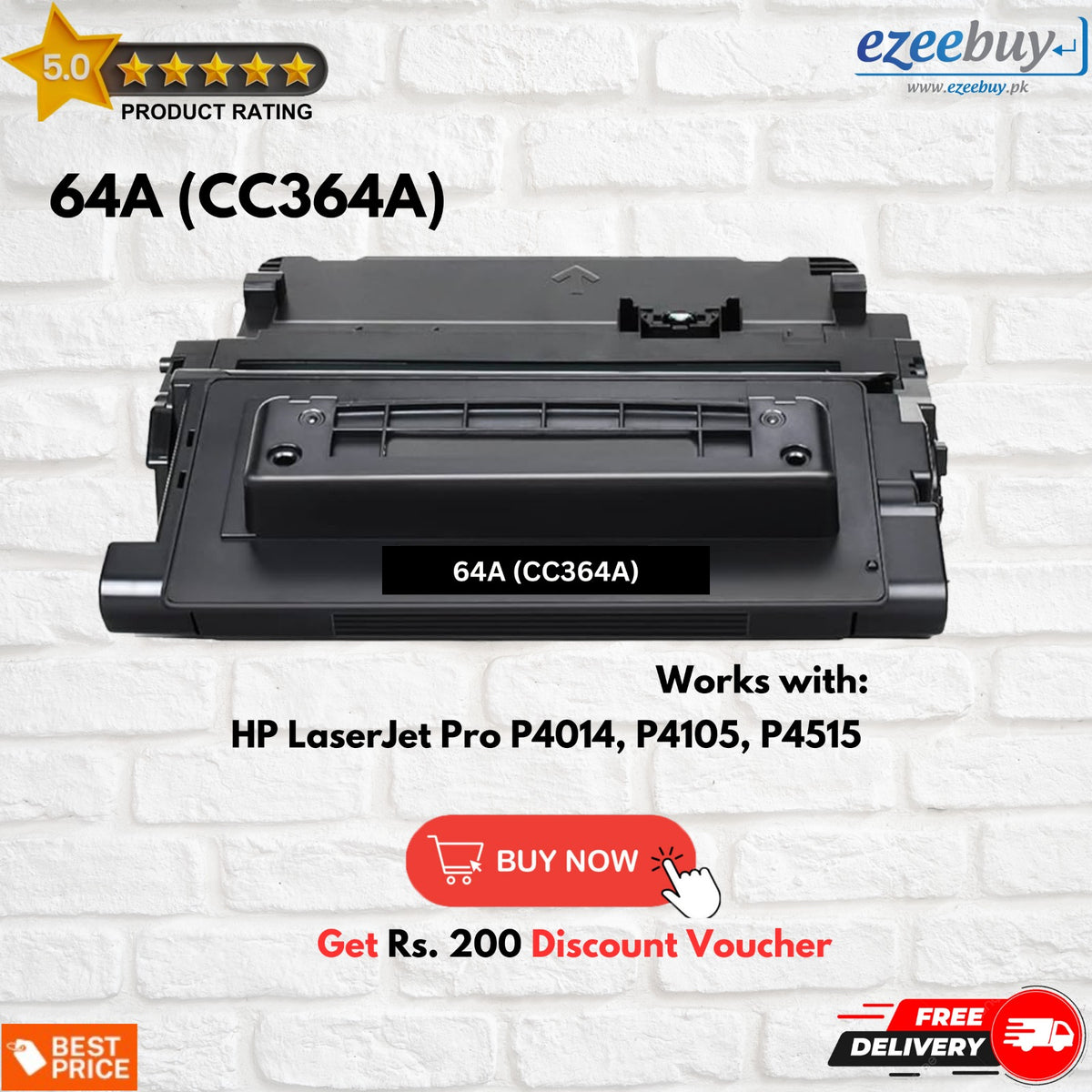 64A Toner Cartridge | HP 64A CC364A Black LaserJet Toner Cartridge