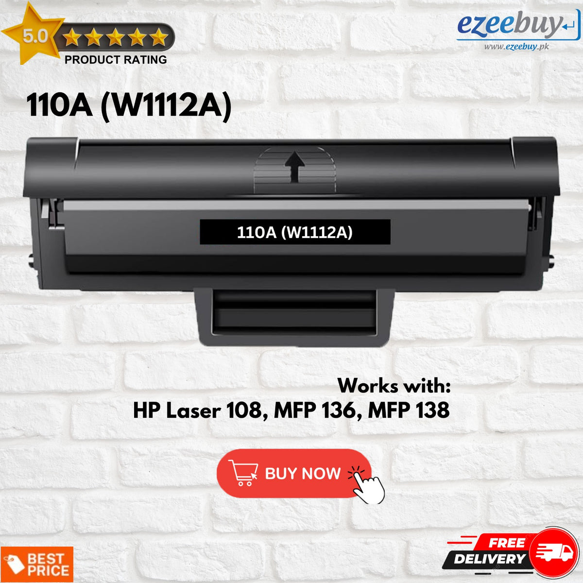 110A Toner Cartridge | HP 110A W1112A Black LaserJet Toner Cartridge