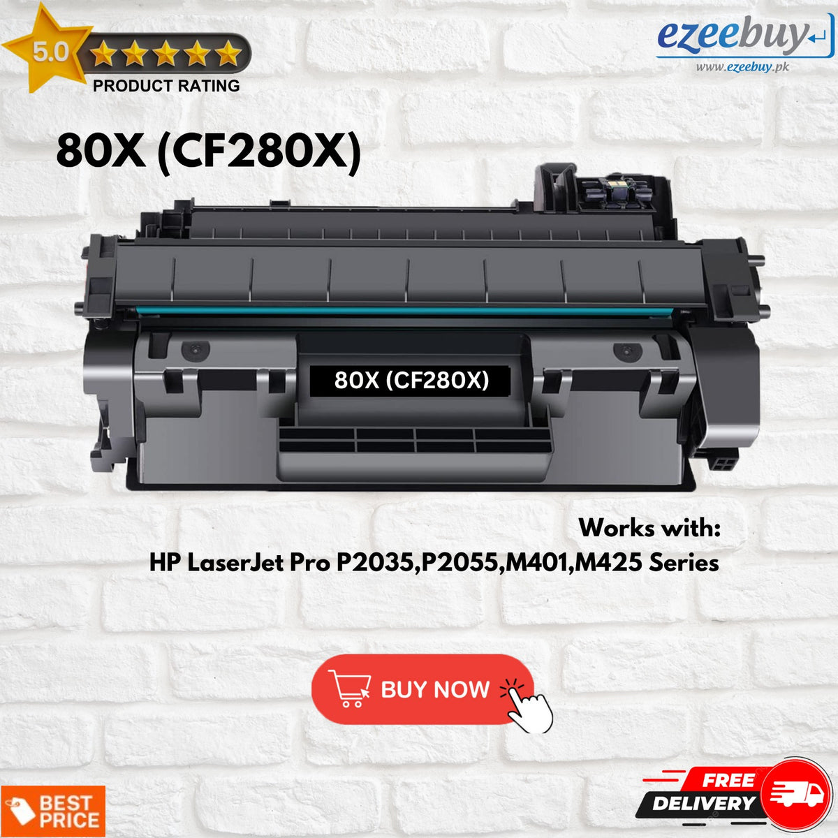 HP 80X CF280X Black LaserJet Toner Cartridge