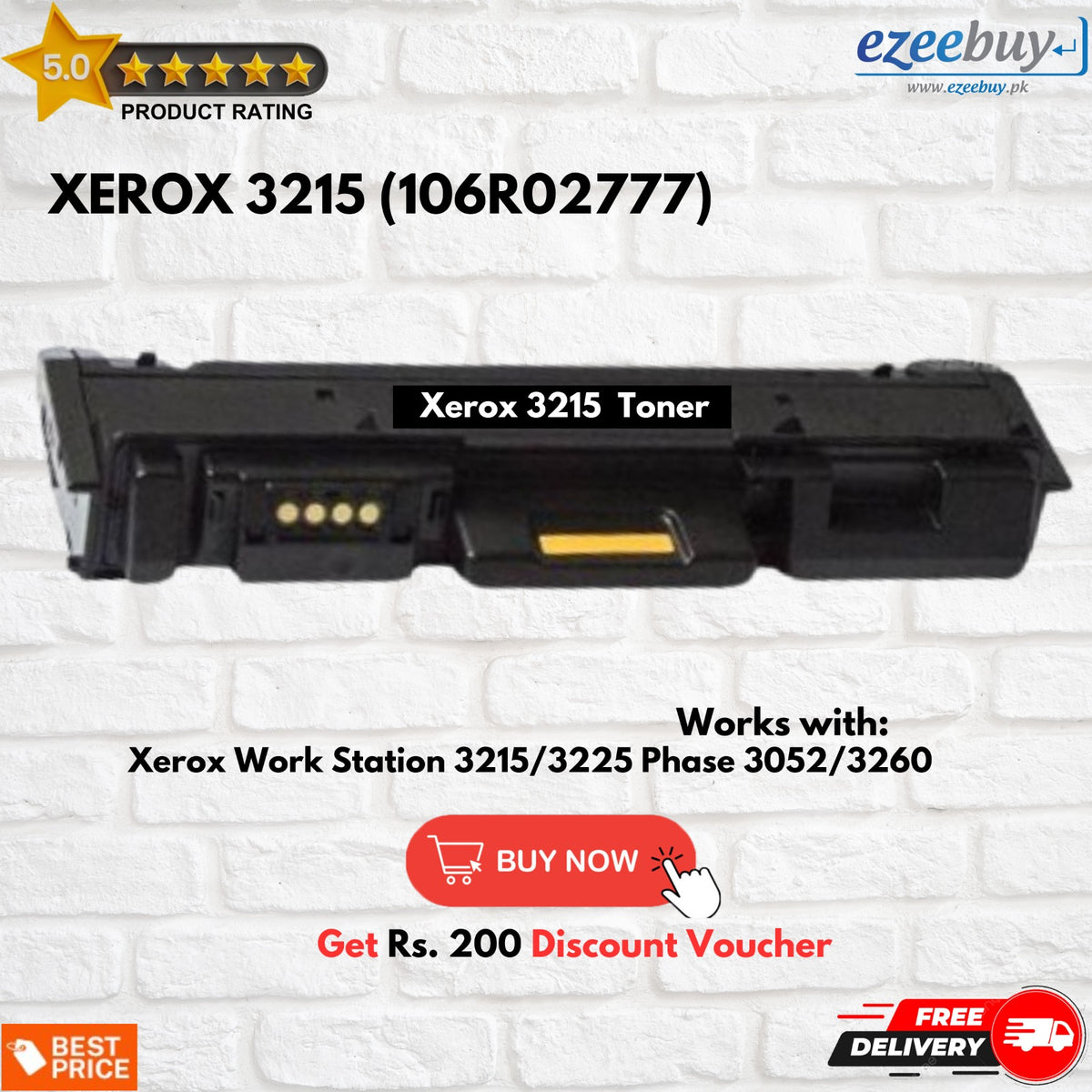 Xerox 3215 106R02777 Toner Black Laser Toner Cartridge