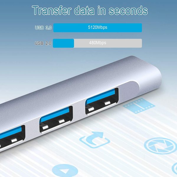 USB Hub 3.0 4 Ports in Aluminum Alloy - Image 9