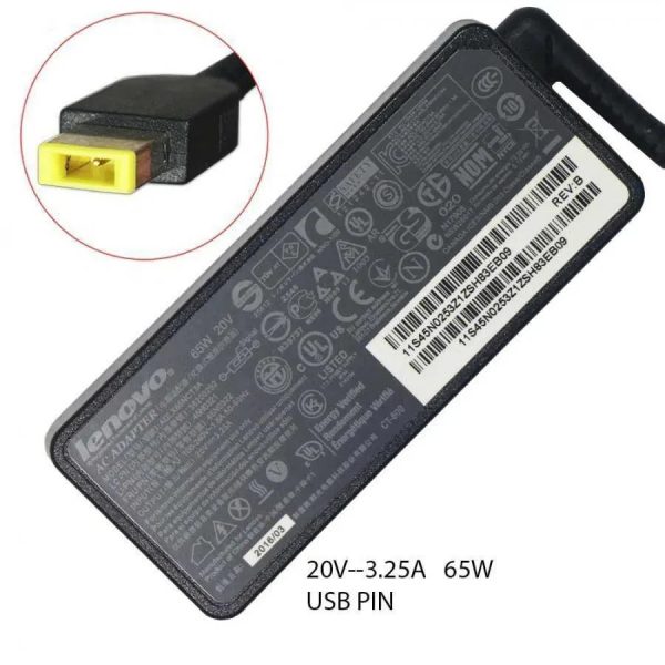 Lenovo Square Pin Laptop Charger 20V 3.25A 65W - Image 5